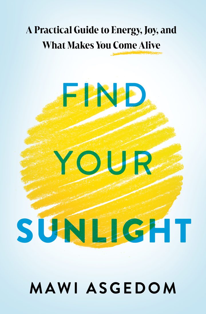 Find Your Sunlight book cover: a scribbled yellow sun on a pale blue background